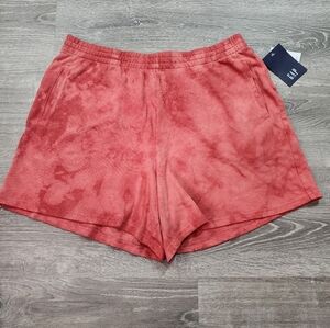 NWT GAP Tie Dye Orange Sweat Shorts Side Pockets Large